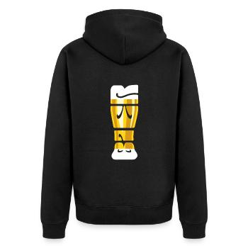 Thirst - Beer Glass - Wheat Beer - Saying - Unisex Premium Organic Zip Hoodie - black - Back - Nico (187cm)