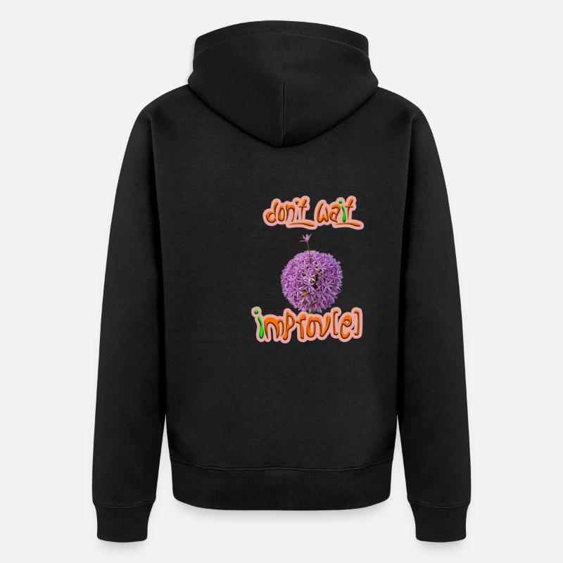 N’attendez pas - improvisation(s) - Veste à capuche bio Premium Unisexe - noir