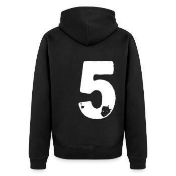 Maillot 5 numéros - Veste à capuche bio Premium Unisexe - noir - Dos - Nico (187cm)