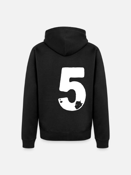 5 Number jersey - Unisex Premium Organic Zip Hoodie - black