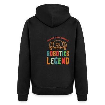 Robotics Legend Mechanic Engineer Robot - Unisex Premium Organic Zip Hoodie - black - Back - Nico (187cm)