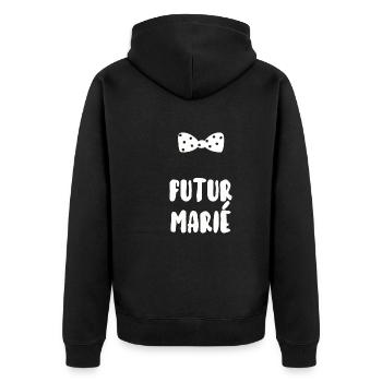 Futur marié - Veste à capuche bio Premium Unisexe - noir - Dos - Nico (187cm)