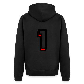 1. 1 YEAR. 1ST ANNIVERSARY. BIRTHDAY 1 YEAR - Unisex Premium Organic Zip Hoodie - black - Back - Nico (187cm)