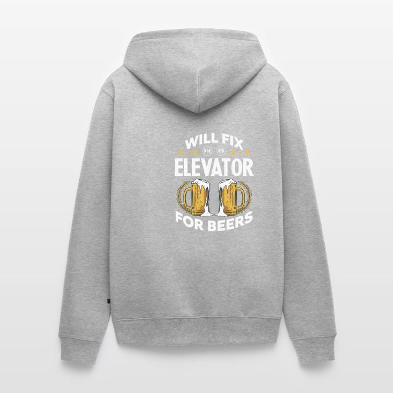 Will Fix Elevators - Elevator Mechanic Beer Unisex Premium Bio Zip Hoodie