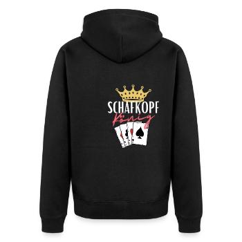 Sheep's Head King - Unisex Premium Organic Zip Hoodie - black - Back - Nico (187cm)