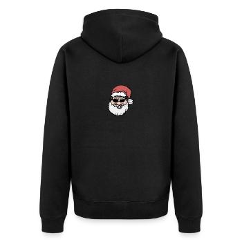 Santa - Unisex Premium Bio Zip Hoodie - Schwarz - Hinten - Nico (187cm)