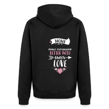 Les mamans améliorent tout avec... - Veste à capuche bio Premium Unisexe - noir - Dos - Nico (187cm)