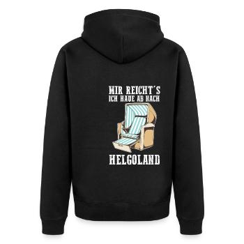 Nordsee Helgoland - Unisex Premium Bio Zip Hoodie - Schwarz - Hinten - Nico (187cm)