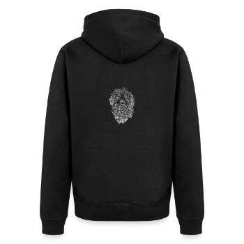 Bergamasker Hirtenhund Schäferhund Bergamasco Hund - Unisex Premium Bio Zip Hoodie - Schwarz - Hinten - Nico (187cm)