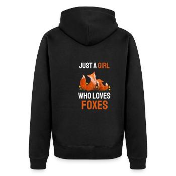Forêt animal nature fille cadeau renard - Veste à capuche bio Premium Unisexe - noir - Dos - Nico (187cm)
