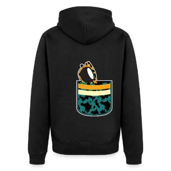 Cadeau Vache Poitrine Poche Lunettes de Soleil Motif Vache - Veste à capuche bio Premium Unisexe - noir - Dos - Nico (187cm)