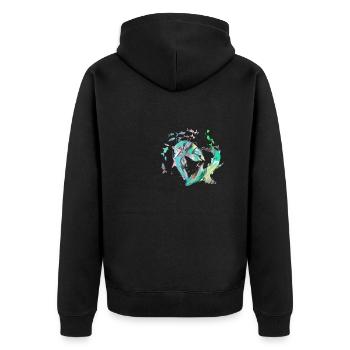 Banc de poissons, poissons, peinture, graffitis, requins - Veste à capuche bio Premium Unisexe - noir - Dos - Nico (187cm)