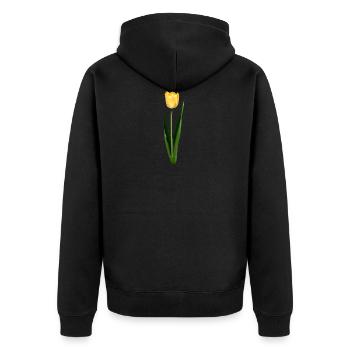 Yellow tulip - Unisex Premium Organic Zip Hoodie - black - Back - Nico (187cm)