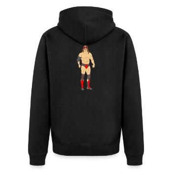 wrestling wrestler sumo boxers boxing1 - Unisex Premium Organic Zip Hoodie - black - Back - Nico (187cm)