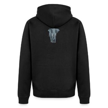 elephant - Unisex Premium Organic Zip Hoodie - black - Back - Nico (187cm)