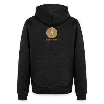 LAGO DI COMO - Lake Como - Unisex Premium Organic Zip Hoodie - black - Back - Nico (187cm)