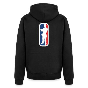 Logo du travailleur de la construction - Veste à capuche bio Premium Unisexe - noir - Dos - Nico (187cm)