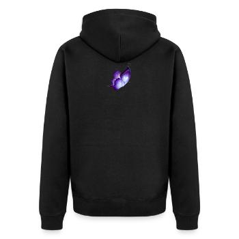 Butterfly - Unisex Premium Organic Zip Hoodie - black - Back - Nico (187cm)