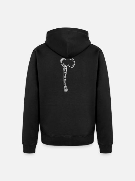 Axe Wood Forest - Unisex Premium Organic Zip Hoodie - black