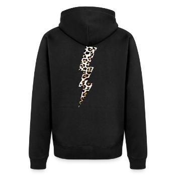 Léopard Flash - Veste à capuche bio Premium Unisexe - noir - Dos - Nico (187cm)