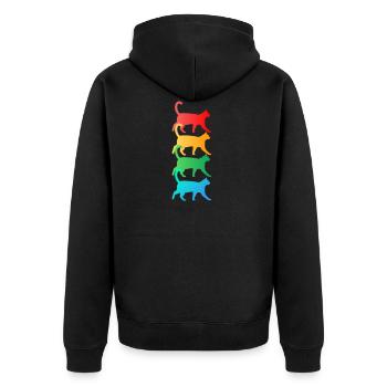 Chat mignon - Chat amoureux de chats T-shirt - Veste à capuche bio Premium Unisexe - noir - Dos - Nico (187cm)
