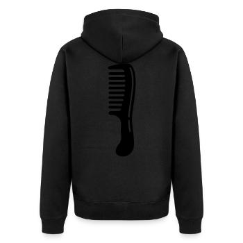Icône de coiffeur peigne - Veste à capuche bio Premium Unisexe - noir - Dos - Nico (187cm)
