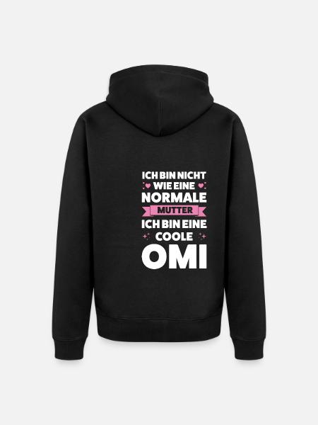 Oma Großmutter Großmütter Geschenk - Unisex Premium Bio Zip Hoodie - Schwarz
