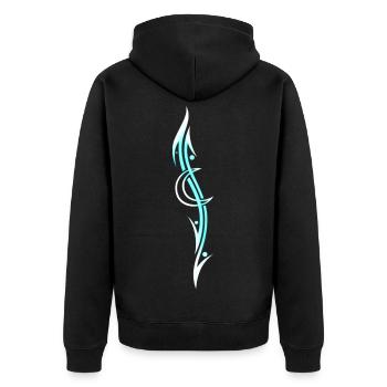 Moon Tribal Tattoo - Unisex Premium Organic Zip Hoodie - black - Back - Nico (187cm)