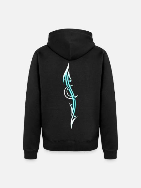Moon Tribal Tattoo - Unisex Premium Organic Zip Hoodie - black