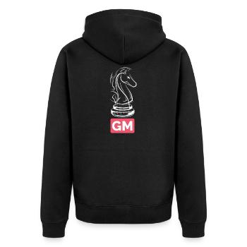 Tournoi de joueurs d’échecs Grand Maître Chevalier GM - Veste à capuche bio Premium Unisexe - noir - Dos - Nico (187cm)