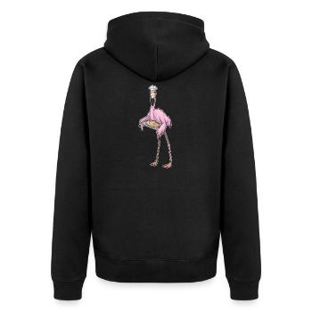 Flamingo Bäcker Brot Backen - Unisex Premium Bio Zip Hoodie - Schwarz - Hinten - Nico (187cm)