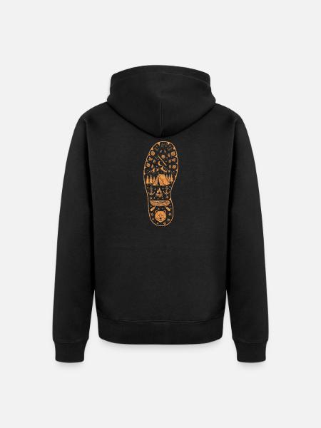 Waldcamping Fußabdruck Landschaftsreise Camping - Unisex Premium Bio Zip Hoodie - Schwarz