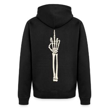 Fuck Halloween - Unisex Premium Bio Zip Hoodie - Schwarz - Hinten - Nico (187cm)