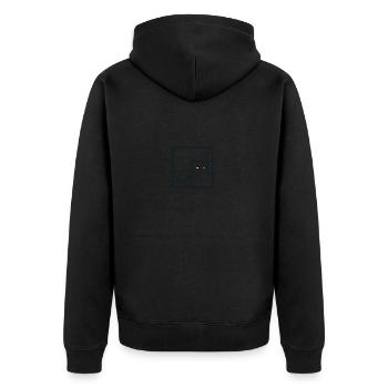 Cat "No." - Unisex Premium Organic Zip Hoodie - black - Back - Nico (187cm)