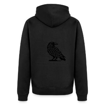 Wilder Krähen Vogel Keltischen Tattoo Knoten Style - Unisex Premium Bio Zip Hoodie - Schwarz - Hinten - Nico (187cm)