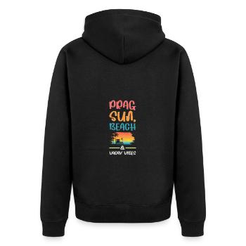 Ambiance de vacances à Prague - Veste à capuche bio Premium Unisexe - noir - Dos - Nico (187cm)