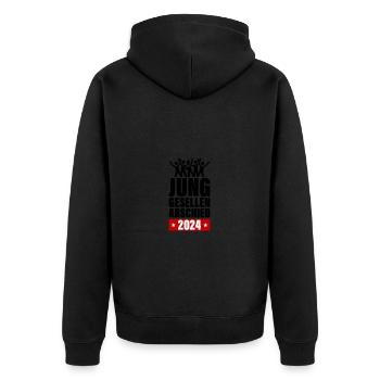 Enterrement de vie de garçon 2024 - Veste à capuche bio Premium Unisexe - noir - Dos - Nico (187cm)