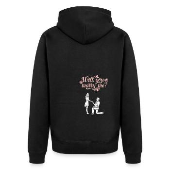 Veux-tu m'épouser? Idées de demande en mariage - Veste à capuche bio Premium Unisexe - noir - Dos - Nico (187cm)