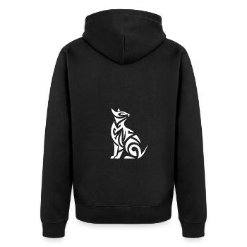 Tatouage tribal chats avec des motifs puissants - Veste à capuche bio Premium Unisexe - noir - Dos - Nico (187cm)