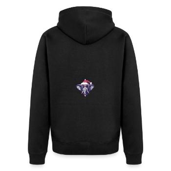 Elephant Christmas Cool - Unisex Premium Organic Zip Hoodie - black - Back - Nico (187cm)