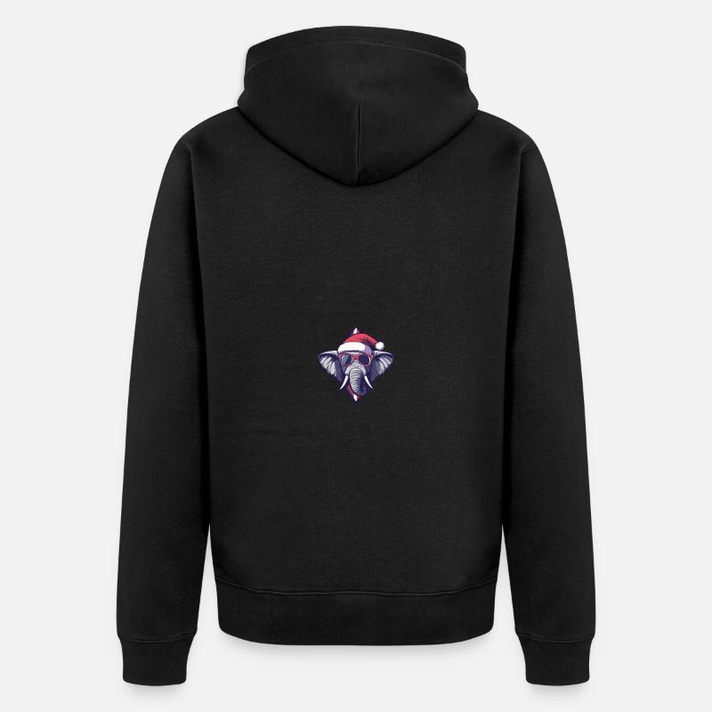 Éléphant Noël Cool - Veste à capuche bio Premium Unisexe - noir