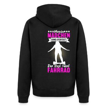 Hoverboard Skating - Unisex Premium Bio Zip Hoodie - Schwarz - Hinten - Nico (187cm)