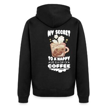 Café - Veste à capuche bio Premium Unisexe - noir - Dos - Nico (187cm)