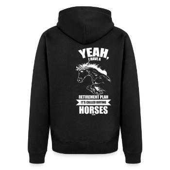 Pension Chevaux vieux Grand-père Grand-père - Veste à capuche bio Premium Unisexe - noir - Dos - Nico (187cm)