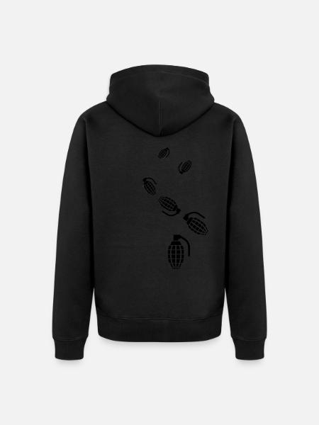 Grenade weapon icon - Unisex Premium Organic Zip Hoodie - black