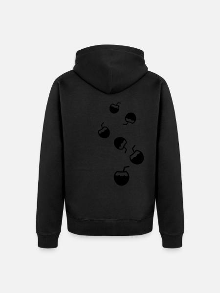 Coconut Icon Icon - Unisex Premium Organic Zip Hoodie - black