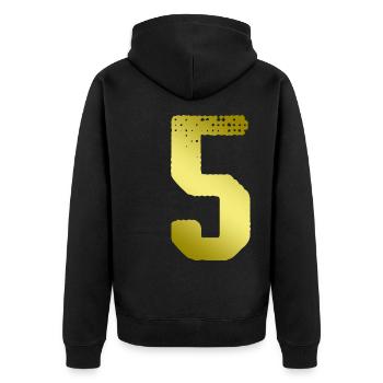 Maillot 5 numéros - Veste à capuche bio Premium Unisexe - noir - Dos - Nico (187cm)