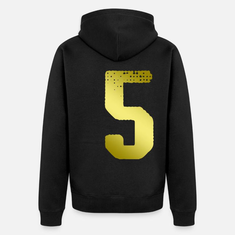 Maillot 5 numéros - Veste à capuche bio Premium Unisexe - noir