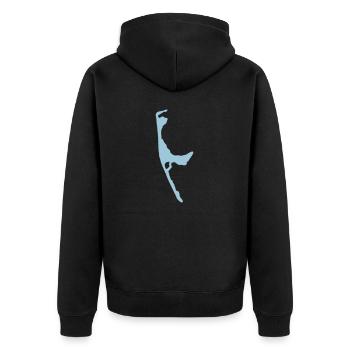 insel sylt - Unisex Premium Bio Zip Hoodie - Schwarz - Hinten - Nico (187cm)