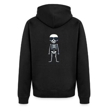 Squelette Bande Dessinée Halloween Cool - Veste à capuche bio Premium Unisexe - noir - Dos - Nico (187cm)